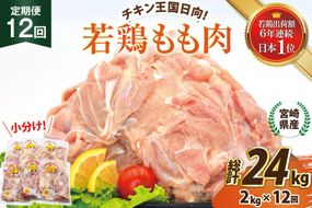 鶏肉 12回 定期便 宮崎県産 若鶏 もも肉 2kg 計 24kg [エム・ティ・シー 宮崎県 日向市 452061740] 小分け もも モモ もも肉 モモ肉 冷凍 肉 ふるさと納税 宮崎