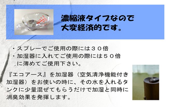 消臭スプレー エコアースボトル1000ml×2本 計2L セット 消臭剤
