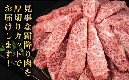 【 全12回 定期便 】博多和牛 厚切り カルビ 1kg ( 500g × 2P ) 糸島 【幸栄物産】 [ABH040]