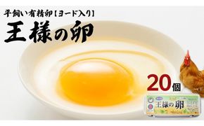 王様の卵 ヨード入 20個 (15個+割れ保障5個 ) 平飼い 地鶏 有精卵 濃厚 卵 こだわり卵 たまご [AU003us]