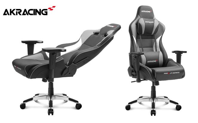 099H3161 AKRacing Pro-X Gaming Chair (Grey) JP エーケーレーシング ゲーミングチェア（ヘッドレスト・ランバーサポート付き）