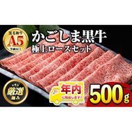 【0271717a-2512】年内発送！鹿児島県産黒毛和牛 A5極上ロースしゃぶしゃぶすきやき用(約500g) 牛肉 肉 和牛 冷凍 国産 お肉 しゃぶしゃぶ すき焼き 冷凍 【前田畜産たかしや】