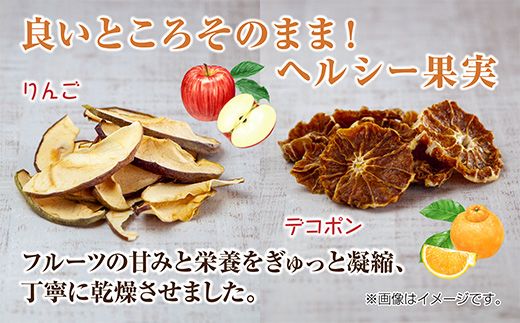 ドライフルーツ 2種(りんご デコポン)／干しりんご 林檎 リンゴ 不知火 みかん 無添加 砂糖不使用 国産 フルーツ 果物 保存食 ダイエット ギフト グルメ お取り寄せ はぴふる 新潟県 十日町市 
