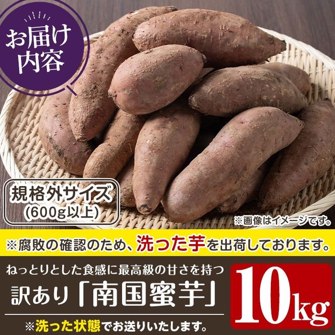 訳あり！数量限定！熟成芋「南国蜜芋」(規格外サイズ・10kg) 訳あり 国産 お芋 野菜 デザート 焼芋 焼き芋 焼きいも イモ 紅はるか 大学芋 訳アリ 詰め合わせ【うとさんち】akn067-24