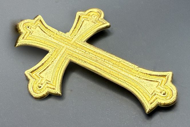 BJ254 K24 純金 十字架 37g 島原キリシタンモデル 記念オブジェ [ 金 24金 24K ゴールド gold 貴金属 インゴット 記念品 チャーム 投資 資産 長崎県 島原市 ]