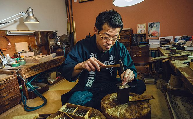 かんざし 伝統工芸 扇面菊水 平打ち簪 かざり工芸三浦 簪 ヘア アクセサリー 民芸品 工芸品　【 墨田区 】 ヘアアクセサリー 