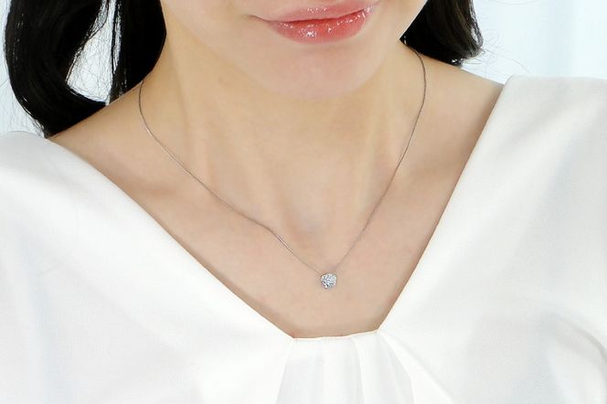 pt900【0.5ctUP】フクリン留め 一粒 ダイヤモンド ネックレス【無色透明】中央宝石研究所ソーティング CSN00180-pt SWAV063