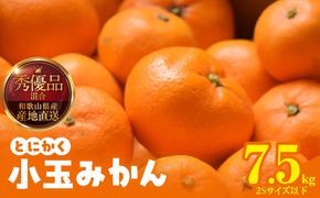 MK1052_【2026年先行予約】みかん とにかく 小玉 箱込 7.5kg ( 内容量 6.8kg ) 2Sサイズ以下 秀品 優品 混合 有田みかん 和歌山県産 産地直送 【みかんの会】