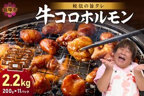 【A8-027】【秘伝の旨タレ】牛しろコロホルモン （200g×11パック）