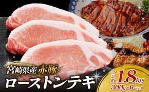 宮崎県産豚肉 トンテキ用300g（ロース100g）×6パック