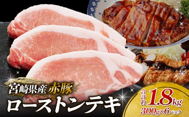 宮崎県産豚肉 トンテキ用300g（ロース100g）×6パック