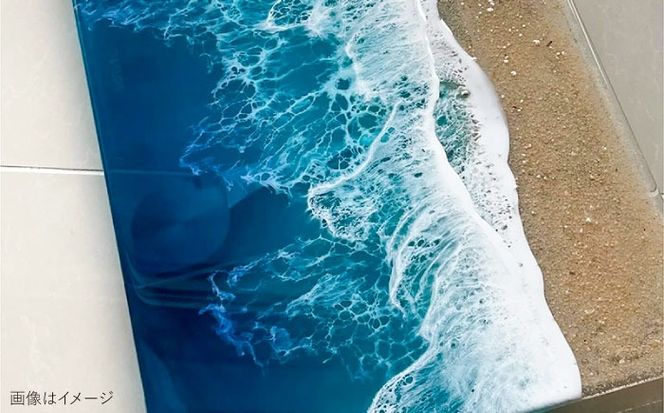 レジンアート 『波のクリアパネル』 海アート 大判アクリルパネル (W54×H32cm) アート インテリア 絵画 アートパネル おしゃれ 沖縄市 / Kays Artistry[BCAG015]