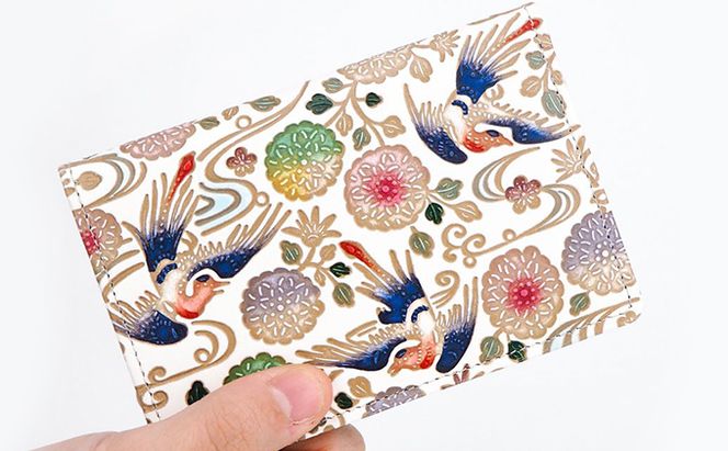 パスケース 花鳥 文庫屋大関 名刺入れ カードホルダー 名刺ケース 名刺ホルダー カード入れ 定期入れ 定期ケース 雑貨 生活雑貨 小物 革小物 革製品 本革 日用品 民芸品 工芸品 東京 東京都 墨田区