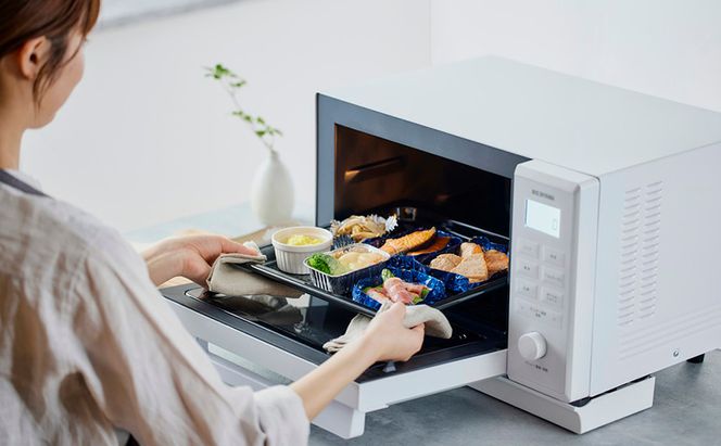 スチームオーブンレンジ 24LMO-F2404-W ホワイト アイリスオーヤマ オーブンレンジ レンジ 電子レンジ スチーム オーブン あたため 時短 同時調理 グリル 発酵 シンプル ヘルツフリー