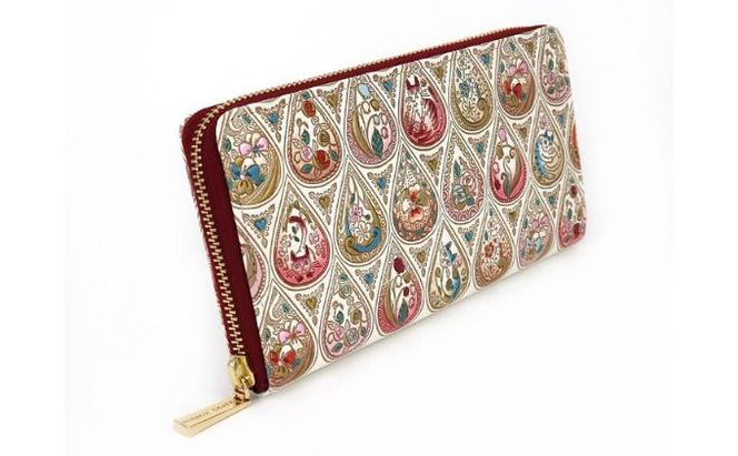 財布 大容量 ぐるっとファスナーの長財布 花と猫 ローズ 文庫屋大関 お財布 サイフ 長財布 ロングウォレット ウォレット ファスナー長財布 大容量財布 革製品 革小物 本革 日本製 東京 東京都 墨田区