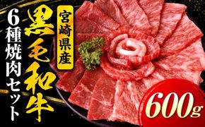 宮崎県産黒毛和牛(経産)6種焼肉セット 600g