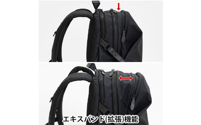 yezoLABO Momonga ユーティリティバックパック L No.8800477 ファッション 小物 かばん リュック 黒 通勤 通学 社会人 学生 出張 PCが入る ファイル収納 エキスパンド機能 日本製 国産 北海道