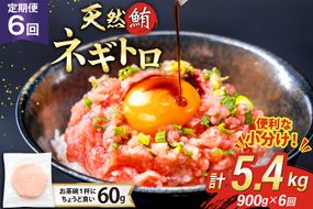 6回 定期便 天然 マグロ ネギトロ まぐろたたき 冷凍 60g 15個 計900g [トライ産業 静岡県 吉田町 22424393] 小分け 個包装 まぐろのたたき 鮪 まぐろ ネギトロ丼 ねぎとろ マグロたたき