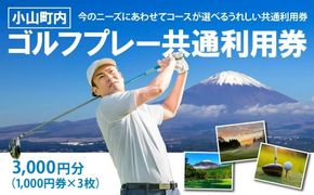 B67小山町内 ゴルフ場 共通利用券　（1000円券×3枚）