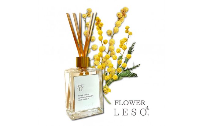 本物の花の香り リード・ディフューザー【ミモザ】 【 リード ディフューザー 花 香り 仙台市 アロマ インテリア フレグランス デザイン 室内 癒し 自然 空間 プレゼント ギフト エッセンシャルオイル リラックス 】 041009_HW001VC03
