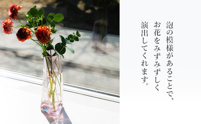 ティア フラワーベース（クリアー）　インテリア 雑貨 花瓶 フラワーベース 硝子 ガラス 手作り ギフト プレゼント 贈り物 九十九里町 千葉