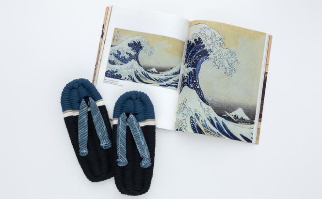 布ぞうり MERI 北斎 神奈川沖浪裏　布草履 室内履き 健康 洗える 墨田区