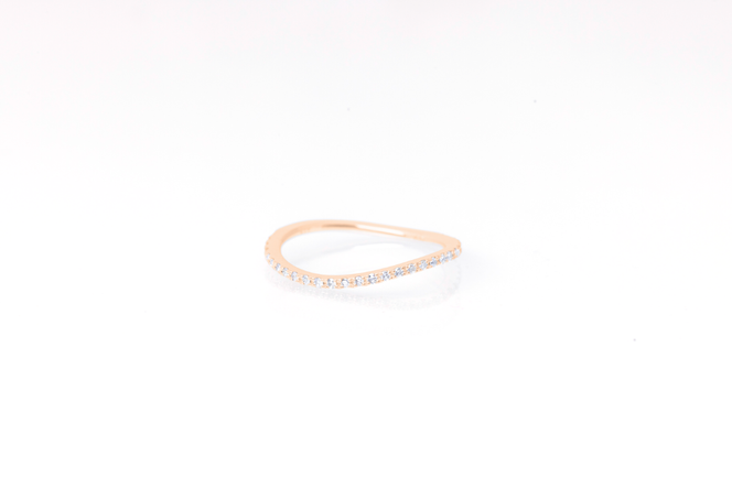 ダイヤモンド リング ウェーブ 0.15ct K18 ピンクゴールド 指輪 リング ジュエリー ダイヤ 18金 山梨 H-1PG SWCI004-pg