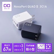 NovaPort QUAD II 67W 3C1A(ホワイト)｜CIO NovaPort QUAD2 67W 急速充電器 PD [世界最小級 CIO独自技術 NovaIntelligence NovaEngine搭載] 4ポート USB-C×3 + USB-A×1 ACアダプター コンセント 軽量 iPhone 15 Android Galaxy MacBook iPad向け ノートPC [2532]