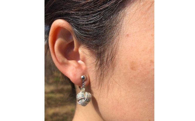 組紐イヤリングモンキー八千代銀 hrkz0017-2