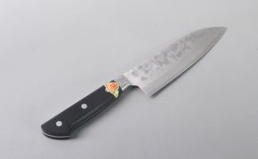 【粉末ハイス】三木章作　本割込み三徳包丁（口金付き黒合板）