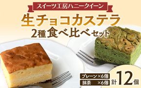 FK7-0349_生チョコカステラ2種食べ比べ 12個セット 熊本県 嘉島町