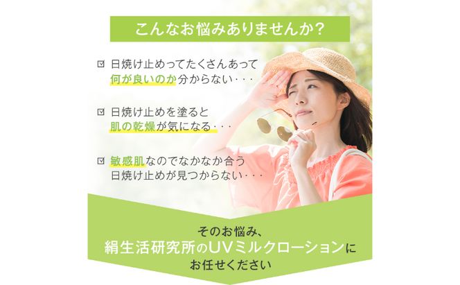 《絹生活研究所》UVミルクローション 30ml（SPF27 PA+++） 美容 日焼け止め 