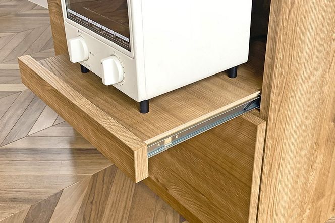 グラーデ 80 キッチンカウンター NA【ナチュラル 完成品 特殊鋼板 耐熱 耐傷 収納 省スペース】(H062350)