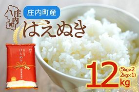 【令和8年産】庄内町産 はえぬき 12kg 5kg×2袋 2kg×1袋 余目産 余目町農協 あまるめ ブランド米 米 国産 単一原料米 山形 庄内平野