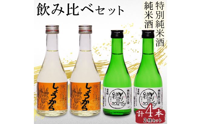 鳥取の地酒(日本酒)2酒蔵飲み比べセット 300ml×4本 312011_AY048
