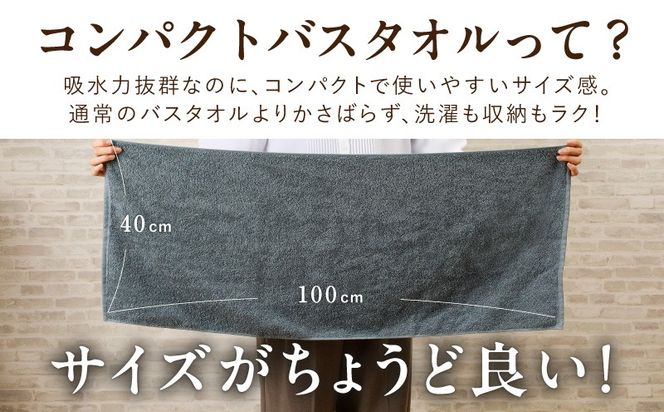 099H3813 コンパクトバスタオル 6枚 シックグレー【速乾 中厚 ロングヘアにも最適 泉州タオル 国内製造 国産 吸水 普段使い シンプル 日用品 家族 ファミリー】
