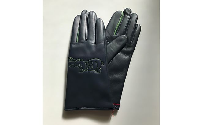 スマホ対応羊革レディース手袋（HIPPO`刺繍）