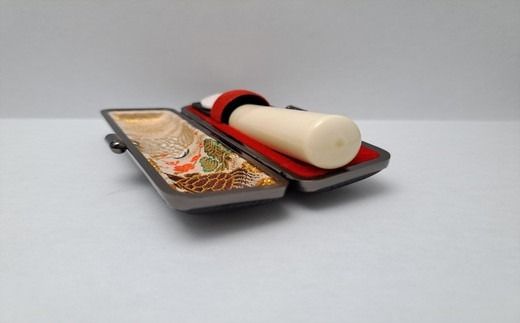 高級芯持ち本象牙印鑑（選べる印鑑ケース「印伝又はトカゲ」・桐箱ケース付き）12.0mm×60.0mm　はんこ ハンコ 実印 銀行印 認印 オーダー
