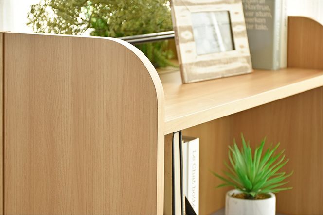 ローチ テーブルシェルフ H ラテブラウン【ラテブラウン ダイニング デスク 収納付き 子供部屋 オフィス】(H062399)