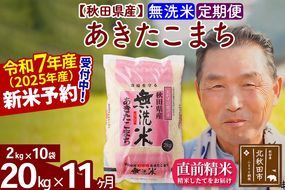 令和7年産《定期便11ヶ月》秋田県産 あきたこまち 20kg【無洗米】(2kg小分け袋) 2025年産 お届け時期選べる お届け周期調整可能 隔月に調整OK お米 おおもり [おおもり 秋田 お米 あきたこまち 米どころ 東北 北秋田市 定期便 毎月お届け]|oomr-30811