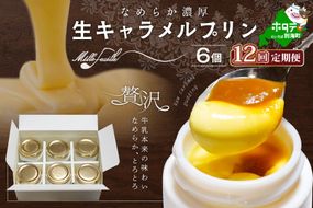 【定期便】絶品 濃厚 ！ 生キャラメルプリン 6個入 × 12ヵ月【全12回】