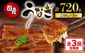 定期便 全3回 うなぎ 国産 蒲焼 120g × 2尾 計720g 鰻蒲焼 ウナギ 土用 丑の日 JAS認定 活鰻 特製無添加たれ 山椒 ギフト 贈答 冷凍 養殖 海鮮 真空パック レンジ 調理 湯煎 まとめ買い 静岡県 藤枝 ふるさと人気