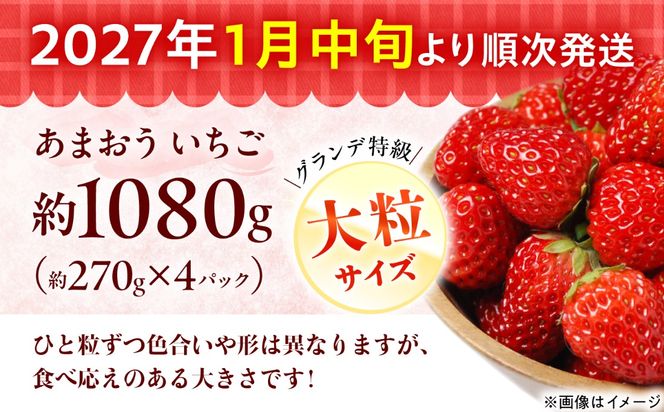【2027年1月中旬より順次発送】あまおう いちご 1080g（約270g×4パック）《築上町》【株式会社HSP-テクノ】【配送不可地域：北海道・沖縄・離島】 いちご 苺 グランデ等級 果物 イチゴ[ABFG001]