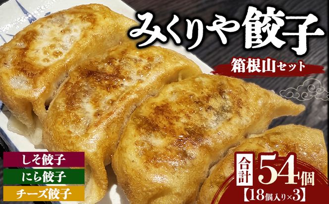 みくりや餃子 箱根山セット 大（18個入り×3） | 食べ比べ 詰め合わせ バラエティー 冷凍 ギョウザ 惣菜 おかず お弁当 しそ餃子 にら餃子 チーズ餃子