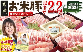 お米豚2.2kgセット≪みやこんじょ快速便≫_14-3101-R