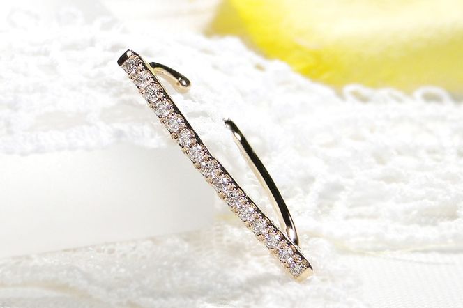 K10YG 0.15ct ダイヤモンド イヤーカフ【片耳用】 EmP0033-10Y SWCJ005-yg