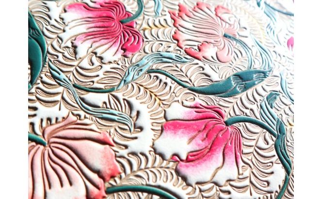 【文庫屋大関】パーソナルホルダー　ノースガーデン＜コーラル＞【皮革工芸品】 民芸品 雑貨 日用品 文房具 革小物 牛革 ファイル ケース 