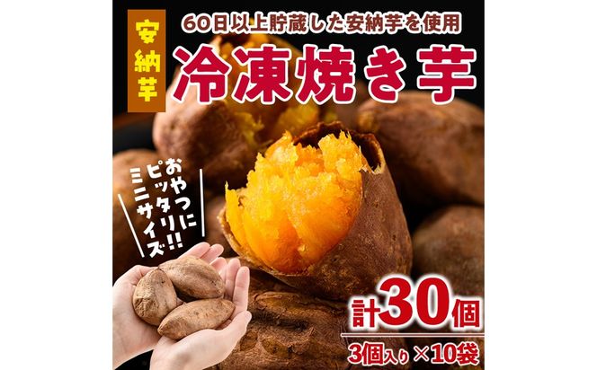 おやつ芋 安納芋 冷凍 焼き芋(計30個・3個入り×10袋) 焼芋 やきいも さつまいも さつま芋 レンジ 安納芋 小分け おやつ 【YO-11】【株式会社陽】