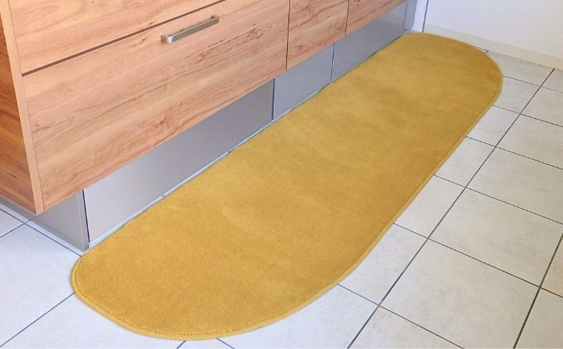 diw0233 北欧風キッチンマット ラグマットタイプ 65×210cm ゆりかご型 ゴールド 抗菌防臭 SEK 織人しきもの屋工房