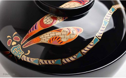 山中漆器の蒔絵 漆塗り吸い物椀 蜻蛉 トンボ 天然木 木製 欅 椀 器 吸物椀 お吸物椀 汁椀 お椀 蒔絵 漆塗り 漆器 伝統工芸 工芸品 国産 日本製   贈り物 復興 震災 コロナ 能登半島地震復興支援 北陸新幹線 F6P-1342